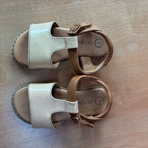 Cat & Jack Glittery Gold and Tan Kids Sandals